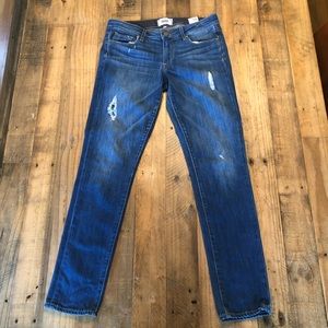Paige distressed size 27 cropped denim